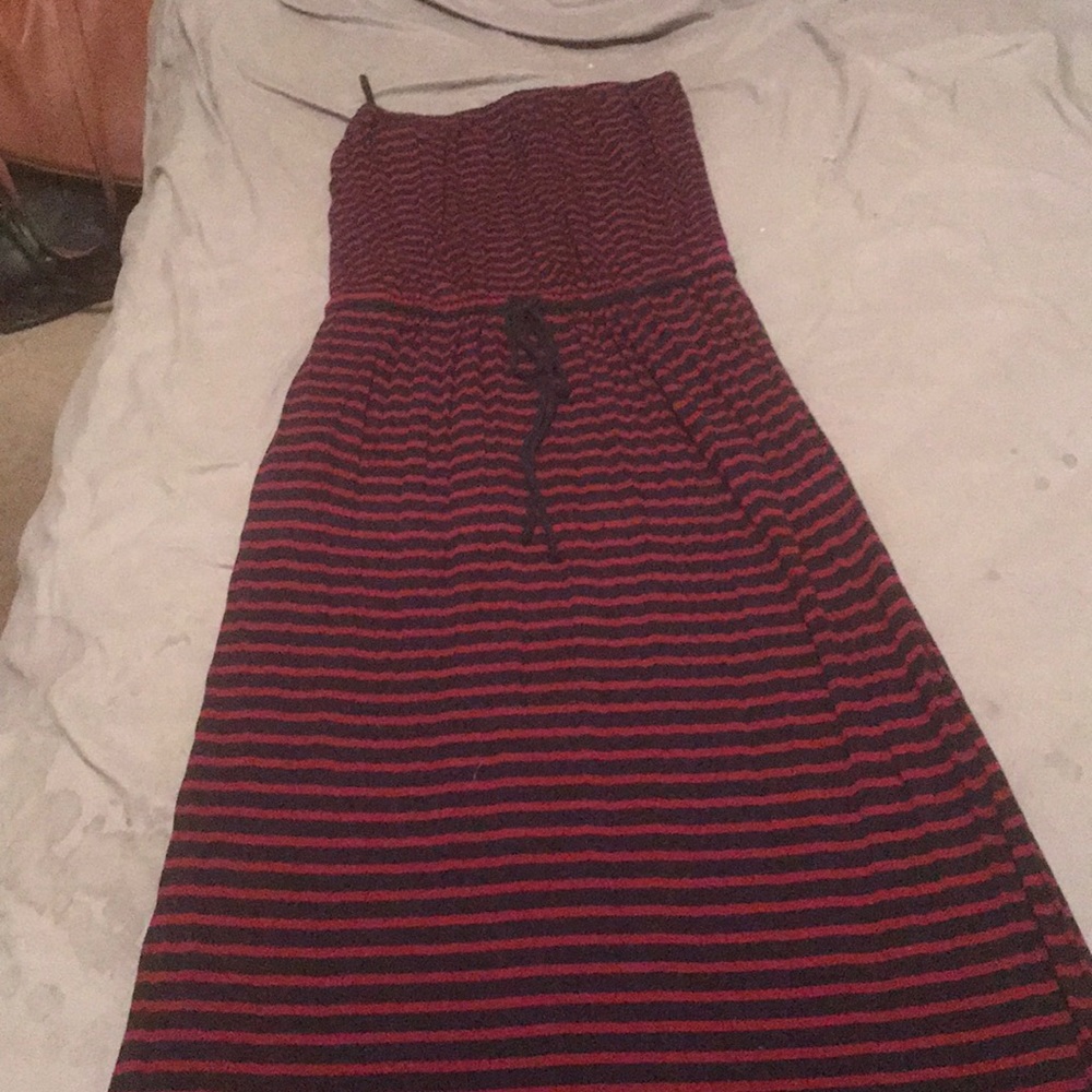 J Crew stripped strapless maxi dress
